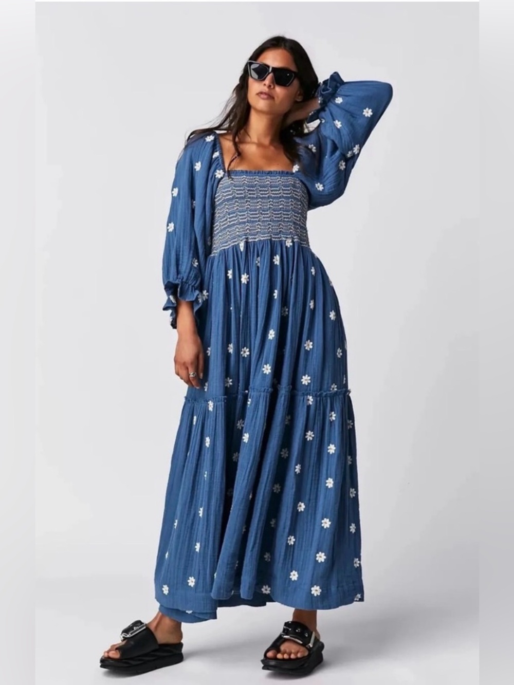 Free People Dahlia maxi dress in “Coastal Combo”